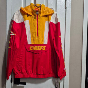 Men's Starter Windbreaker M Red Yellow Kansas City Chiefs